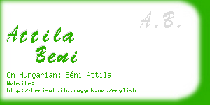 attila beni business card